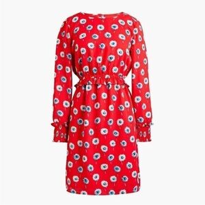 J.Crew Longfellow Red Floral Short Dress Size 12